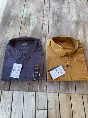 Ridgecut Men's Casual Button-Down Shirt - Navy and Mustard